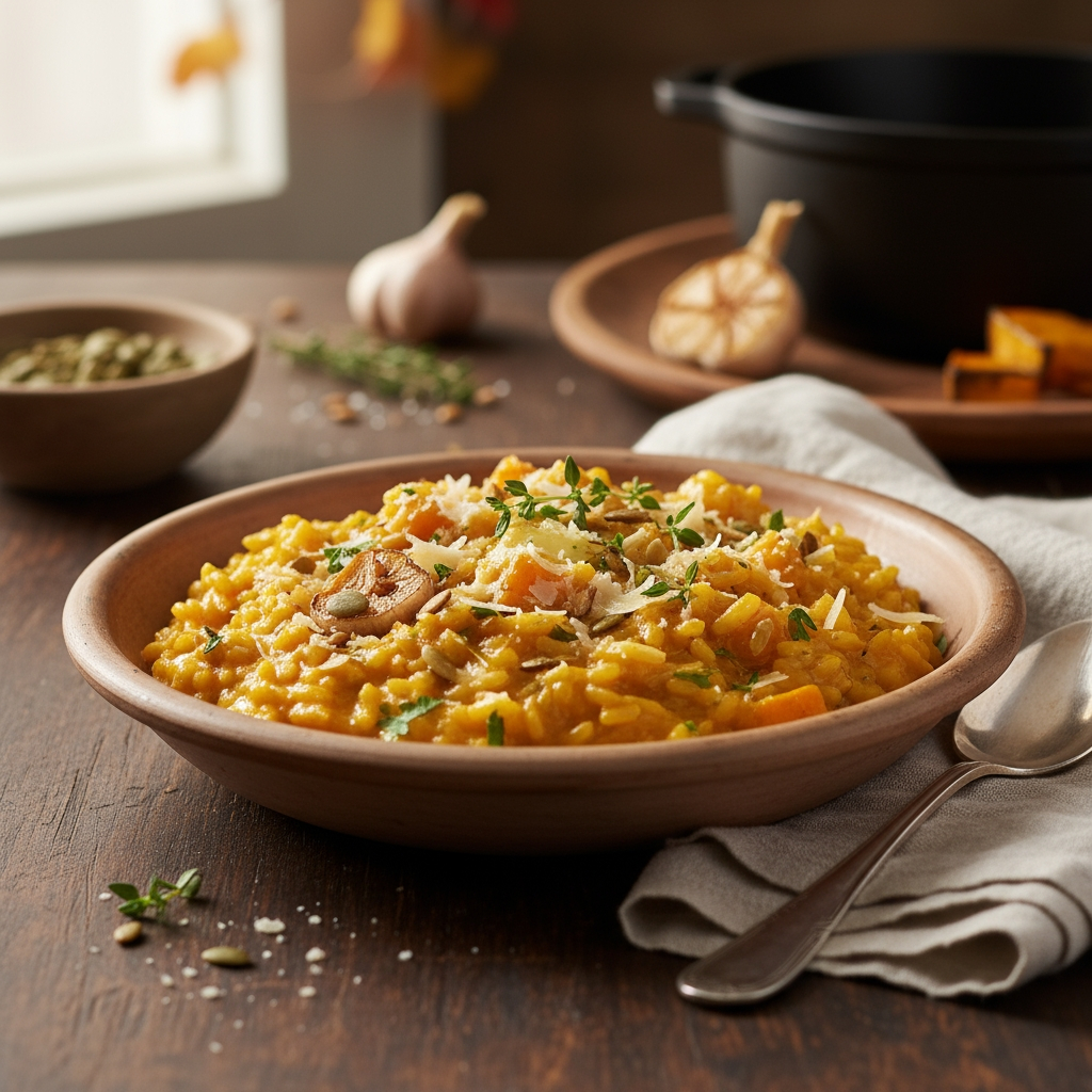 Kürbis-Lauch-Risotto