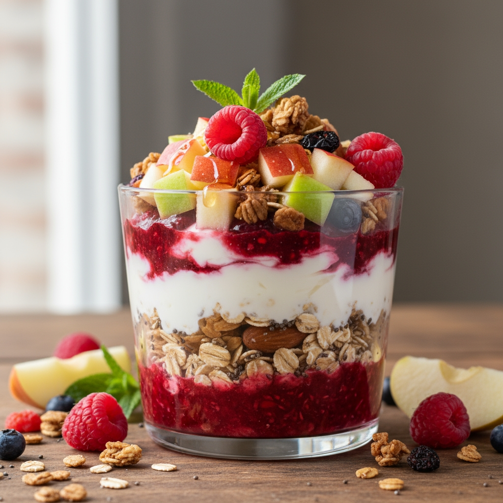 Apfel-Himbeer-Müsli