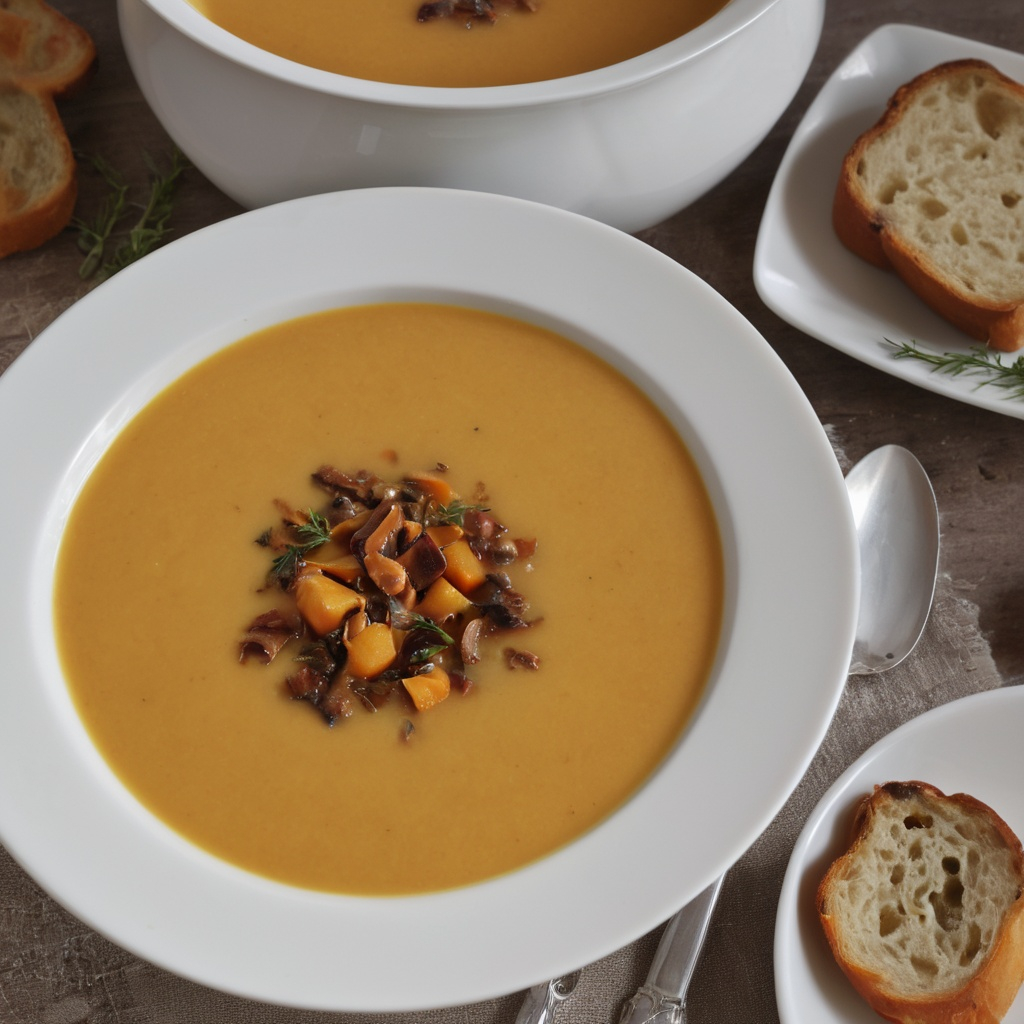 Leichte Kürbis-Pastinaken-Suppe mit Marron